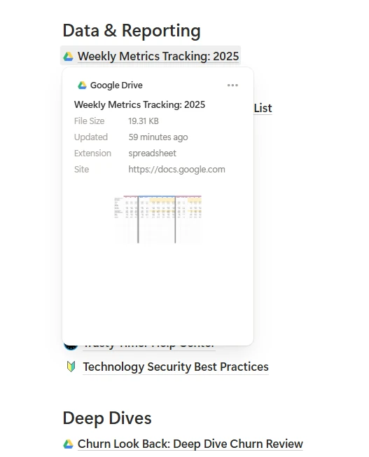 Google Sheet embedded in Notion